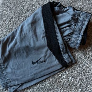 Nike Men's Dri-Fit Lacrosse Training Gray/Black Shorts, X-Small
